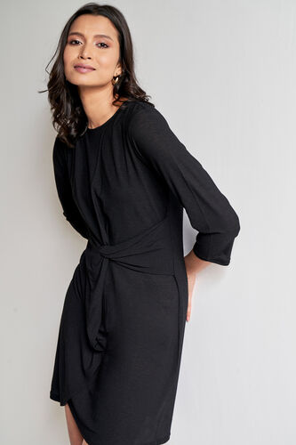 Black Straight  Dress, Black, image 2